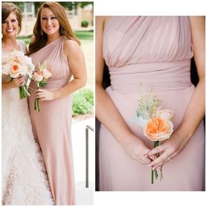 Blush Pink Long Bridesmaids Dress